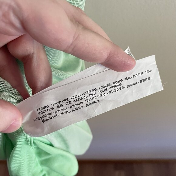 Zara Women XS Green Mesh Tulle Ruched Y2K Crew Neck Sleeveless Mini Dress - Picture 10 of 12